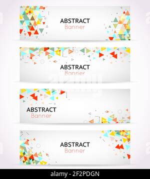 Vektordreieck polygonale Banner oder abstrakte Header. Vorlage Dreieck Bannerset, Geometrie Element Karte Illustration Stock Vektor