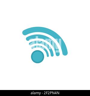 Das Wireless-Symbol ist türkis. Funk- oder drahtlose Kommunikation zwischen Geräten. Flache Vektorgrafik Stock Vektor