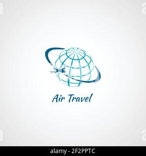Flugzeug fliegen um den Globus Flugreisen Symbol Vektor Abbildung Stock Vektor