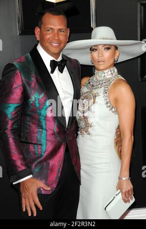 10. Februar 2019 - Los Angeles, Kalifornien, USA - Alex Rodriguez, Jennifer Lopez bei den Grammy Awards 61st im Staples Center. (Bild: © Kay Blake/ZUMA Wire) Stockfoto