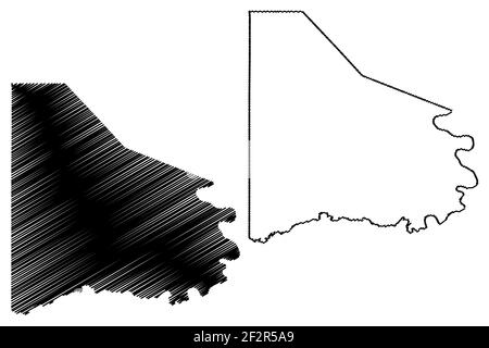 Washington County, Commonwealth of Pennsylvania (US-County, Vereinigte Staaten von Amerika, USA, USA, US) Karte Vektor Illustration, scribble Skizze Washin Stock Vektor