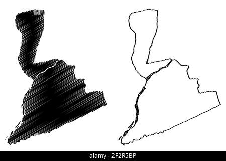 Northumberland County, Commonwealth of Pennsylvania (U.S. County, United States of America, USA, U.S., US) Kartenvektordarstellung, Scribble-Skizze Nein Stock Vektor