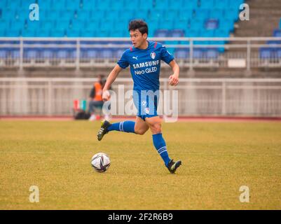 Seoul, Südkorea. März 2021, 7th. Park DAE-Won (Suwon Samsung Bluewings FC), Mar 7, 2021 - Fußball: Die 2nd Runde des 2021 K League 1 Fußballspiels zwischen Suwon Samsung Bluewings FC 1-0 Seongnam FC im Suwon World Cup Stadium in Suwon, südlich von Seoul, Südkorea. Kredit: Lee Jae-won/AFLO/Alamy Live Nachrichten Stockfoto