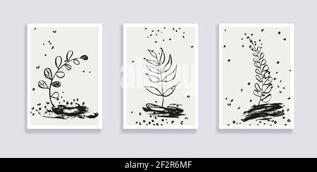 Botanische Wand Kunst Vektor-Set Stock Vektor