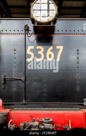 Alte Lokomotive Detail, Lachlan Valley Railway Museum, Cowra, NSW Australien Stockfoto