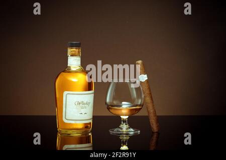 Flasche Whisky Stockfoto