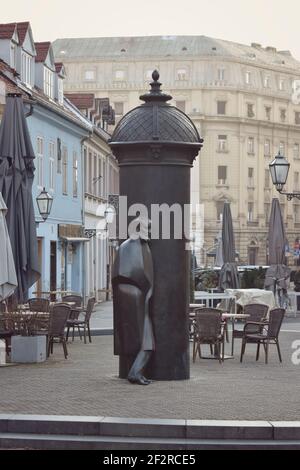 August Senoa Statue in Zagreb, Kroatien Stockfoto