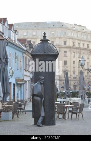 August Senoa Statue in Zagreb, Kroatien Stockfoto