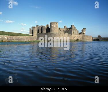 Vereinigtes Königreich. Wales. Caerphilly Castle. Stockfoto