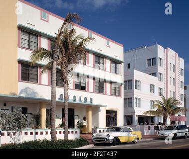 Usa. Florida. Miami. Art Deco Avalon Hotel. Stockfoto
