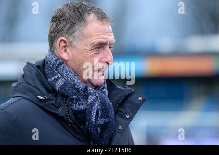 EINDHOVEN, NIEDERLANDE - MÄRZ 12: Trainer Ernie Brandts vom FC Eindhoven beim niederländischen Keukenkampioendivision-Spiel zwischen FC Eindhoven und Almere C Stockfoto