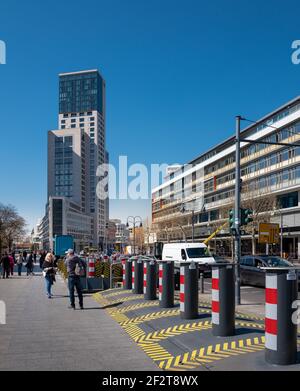 LKW-Stopp-Schranke am Breitscheidplatz in Berlin Stockfoto