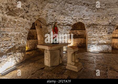 Krypta der Kathedrale von Saint Domnius in Split, Kroatien Stockfoto