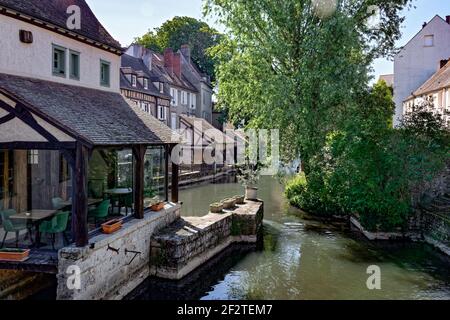 Alte Waschhäuser in Chartres Stockfoto