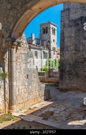 benediktinerkloster der Heiligen Maria auf der Insel Lokrum in Kroatien Stockfoto