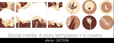 Vektor-Set von abstrakten kreativen Herbst trendy Hintergründe - Design-Vorlagen für Geschichten. EPS 10 Stock Vektor