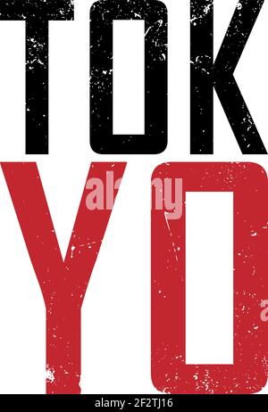 Tokyo Typografie Grafiken für T-Shirt mit Japan Karte. Bekleidungsdruck und T-Shirt-Design mit Aufschrift auf Japanisch mit der Übersetzung: Japan Stock Vektor