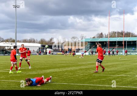 London, Großbritannien. März 2021, 13th. *** während des Greene King IPA Championship Matches zwischen Saracens und Jersey Reds im Stonex Stadium, London, England am 13. März 2021. Foto von Phil Hutchinson. Nur redaktionelle Verwendung, Lizenz für kommerzielle Nutzung erforderlich. Keine Verwendung bei Wetten, Spielen oder Veröffentlichungen einzelner Vereine/Vereine/Spieler. Kredit: UK Sports Pics Ltd/Alamy Live Nachrichten Stockfoto