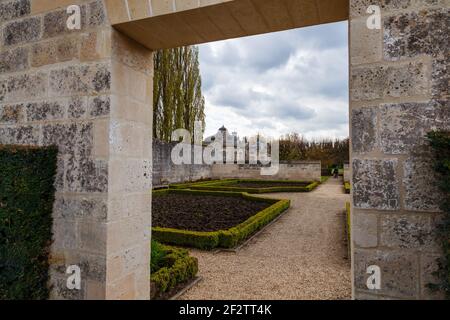 Chateau de Blerancourt im Mayenne-Departement Picardie, Frankreich Stockfoto