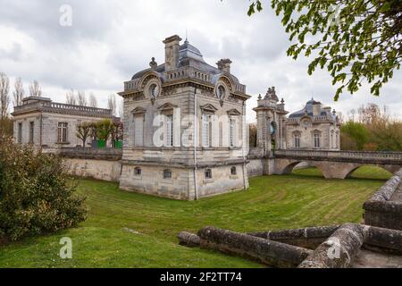 Chateau de Blerancourt im Mayenne-Departement Picardie, Frankreich Stockfoto