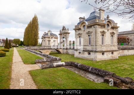 Chateau de Blerancourt im Mayenne-Departement Picardie, Frankreich Stockfoto