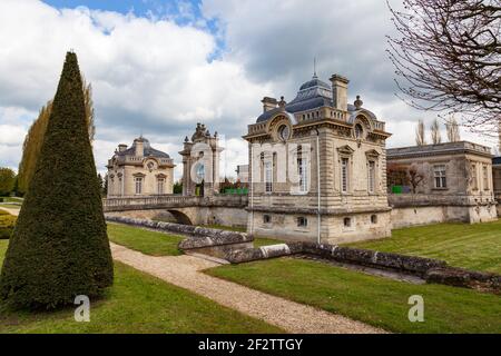 Chateau de Blerancourt im Mayenne-Departement Picardie, Frankreich Stockfoto