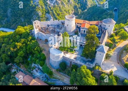 Luftaufnahme der Festung Trsat in Rijeka, Kroatien Stockfoto