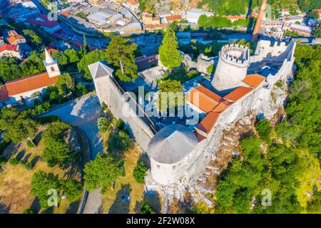 Luftaufnahme der Festung Trsat in Rijeka, Kroatien Stockfoto