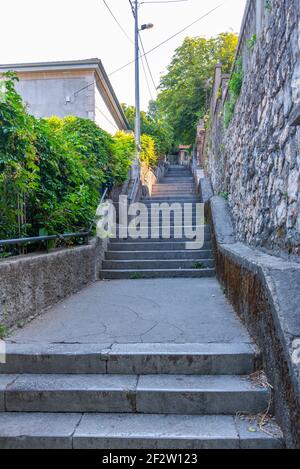 Treppe zur Festung Trsat in Rijeka, Kroatien Stockfoto