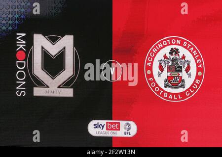 MILTON KEYNES. VEREINIGTES KÖNIGREICH. MÄRZ 13th: Sky Bet League 1 Spiel zwischen MK Dons und Accrington Stanley im Stadium MK, Milton Keynes am Samstag, 13th. März 2021. (Quelle: John Cripps, Mi News) Stockfoto