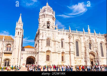 Das Jeronimos Kloster des Ordens des Heiligen Hieronymus in Lissabon in Portugal Stockfoto