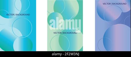 Ein Trio von Vektor-Grafik-Hintergrund-Designs. Blasen und Kreise Muster, minimal und klassische Hintergrund-Effekt. Blues und Aquas Färbung Stock Vektor
