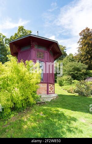 Die formalen Gärten im Chateau Le Lude in den Pays De La Loire Region von Frankreich Stockfoto