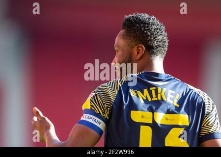 Riverside Stadium, Middlesbrough, Cleveland, Großbritannien. März 2021, 13th. English Football League Championship Football, Middlesbrough versus Stoke City; Mikel John Obi of Stoke City Credit: Action Plus Sports/Alamy Live News Stockfoto