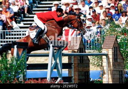 Olympische Spiele, Sydney 2000, Antonio Maurer (MEX) Reiten Puertas Mortero Stockfoto