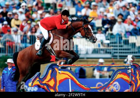 Olympische Spiele, Sydney 2000, Antonio Maurer (MEX) Reiten Puertas Mortero Stockfoto