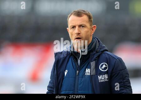 Derby, Großbritannien. März 2021, 13th. Gary Rowett, der Millwall-Manager am Rande des Spiels in Derby, Großbritannien am 3/13/2021. (Foto von Conor Molloy/News Images/Sipa USA) Quelle: SIPA USA/Alamy Live News Stockfoto