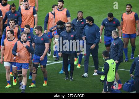 London, England, 13th. März 2021, Rugby Union, Guinness Six Nations Championship, England gegen Frankreich, Twickenham, 2021, 13/03/2021 Fabien Galthie, Head Coach of France Credit:Paul Harding/Alamy Live News Stockfoto