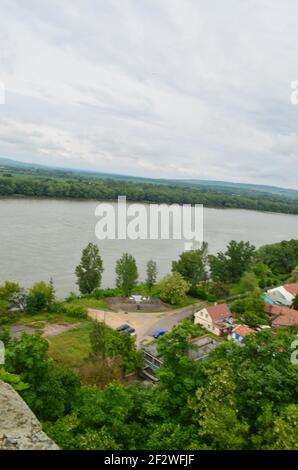 Donau von der Basilika Esztergom Stockfoto