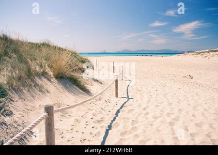 Formentera Strand, sonniger Strand Stockfoto