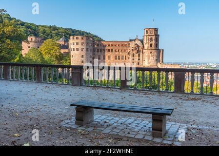 Blick auf das Heidelberger Schloss in Deutschland Stockfoto