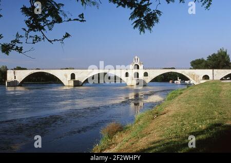 Avignon-Brücke, Pont D'Avignon, Pont Saint-Benezet Stockfoto