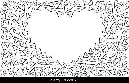Herz Form Design Rahmen Rahmen Hintergrund Stock Vektor