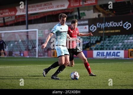 LINCOLN, GROSSBRITANNIEN. MÄRZ 13th: Während des Sky Bet League 1-Spiels zwischen Lincoln City und Rochdale im LNER Stadium, Lincoln am Samstag, 13th. März 2021. (Kredit: James HolyOak, Mi News) Kredit: MI Nachrichten & Sport /Alamy Live Nachrichten Stockfoto