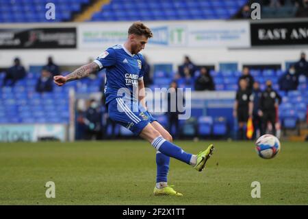 Ipswich, Großbritannien. März 2021, 13th. Ipswichs Teddy Bishop während des Sky Bet League 1-Spiels zwischen Ipswich Town und Plymouth Argyle in Portman Road, Ipswich am Samstag, 13th. März 2021. (Kredit: Ben Pooley - MI News) Kredit: MI Nachrichten & Sport /Alamy Live Nachrichten Stockfoto