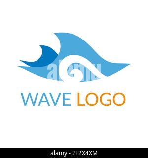 Wasserwelle und Sonne Logo Bild. Vektorgrafik Stock Vektor