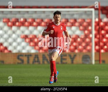 Nottingham, Großbritannien. März 2021, 13th. Joe Lolley #23 von Nottingham Forest während des Spiels in Nottingham, UK am 3/13/2021. (Foto von Mark Cosgrove/News Images/Sipa USA) Quelle: SIPA USA/Alamy Live News Stockfoto