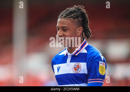 Nottingham, Großbritannien. März 2021, 13th. Michael Olise #7 von Reading während des Spiels in Nottingham, UK am 3/13/2021. (Foto von Mark Cosgrove/News Images/Sipa USA) Quelle: SIPA USA/Alamy Live News Stockfoto