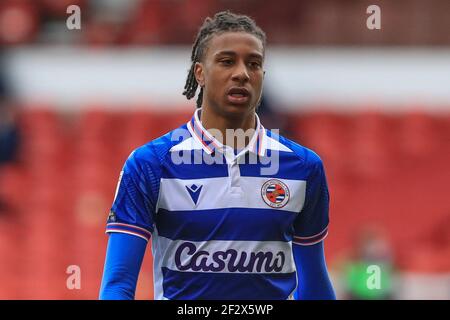 Nottingham, Großbritannien. März 2021, 13th. Michael Olise #7 von Reading während des Spiels in Nottingham, UK am 3/13/2021. (Foto von Mark Cosgrove/News Images/Sipa USA) Quelle: SIPA USA/Alamy Live News Stockfoto