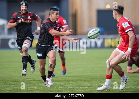 LONDON, GROSSBRITANNIEN. 13th, März 2021. Juan Pablo Scocino von Saracens in Aktion während des Greene King IPA Championship Rugby Match zwischen Saracens und Jersey Reds im Stonex Stadium am Samstag, den 13. März 2021. LONDON ENGLAND. Kredit: Taka G Wu/Alamy Live Nachrichten Stockfoto